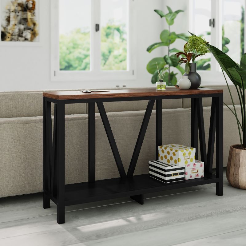 Emma and Oliver Modern Farmhouse Entryway Console Accent Table, 3 of 11