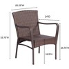 3 Pieces Outdoor Seating Group Furniture, PE Rattan Patio Furniture - 4 of 4