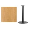 Flash Furniture 36'' Square Natural Laminate Table Top with 24'' Round Bar Height Table Base - 2 of 2