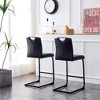 Counter Stool Modern Counter Height Bar Stools With Back Upholstered PU Leather Barstool With U-Shaped Base,irregular,black,26 Inch - 2 of 4