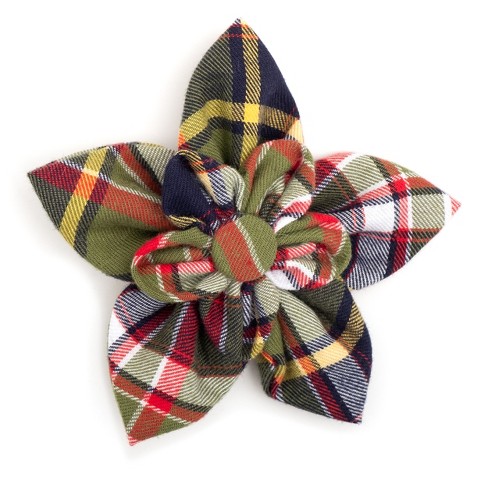 The Worthy Dog Plaid Flower Adjustable Collar Attachment Accessory : Target
