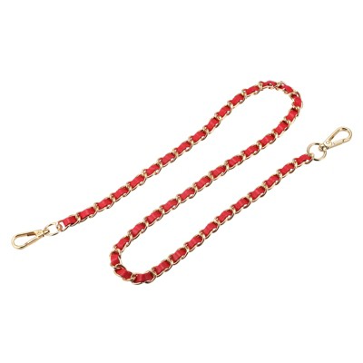 Unique Bargains Metal Corrosion-Resistant PU Leather Purse Flat Chain Straps