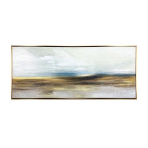 HomeRoots The Horizon Gold Floater Frame Painting Wall Art - 1 of 4