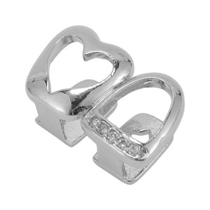 Unique Bargains Hip Hop Rhinestone Heart Fake Grills 1 Pc - 1 of 4