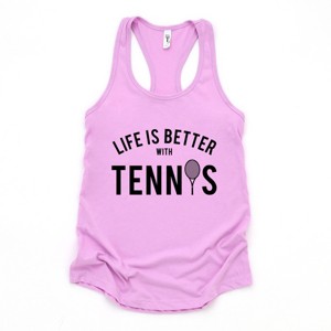 Simply Sage Market Life Is Better With Tennis Racerback Tank - 1 of 4