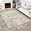 Area Rug Washable Rug Vintage Traditional Mat Distressed Indoor Foldable Accent Rug Floral Non Slip Low Pile Carpet - 3 of 4