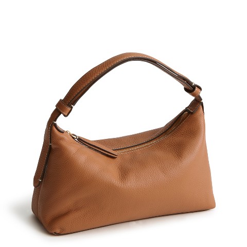 Vera Bradley Women's Leather Roxbury Crescent Shoulder Bag Roasted Pecan