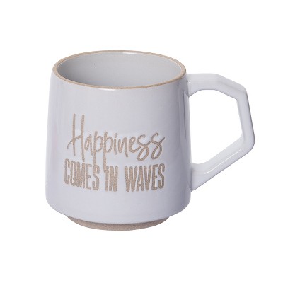 Totalee Gift Happiness Comes In Waves Mug Ceramic White 16 oz