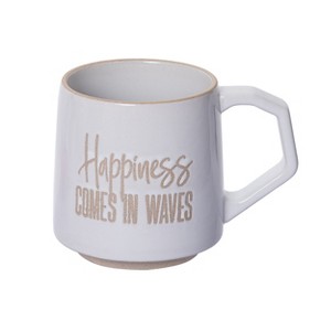 Totalee Gift Happiness Comes In Waves Mug Ceramic White 16 oz - 1 of 2