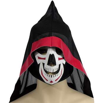 Forum Novelties Lucha Libre Wrestling Men's Costume Mask w/ Hood - Reaper