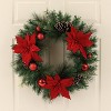 28in Christmas Red Poinsettia with Ornaments Artificial Pine Wreath - Wondershop™ - image 2 of 2