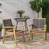 Arm Chairs Set Of 2,Patio Wooden Arm Chair With Rope Weave,Outdoor Patio Furniture,Outdoor Arm Chair For Patio,Backyard-Cuddlewood - 2 of 4