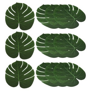 Unique Bargains Durable Lifelike Appearance Artificial Green Palm Leaves - 1 of 4