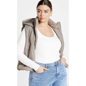 Women's Plus Size Liz Scoop Top - white | CITY CHIC - 1 of 4