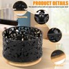 LunaLulinlk 360° Rotating Metal Utensil Holder for Countertop, 4 Compartment Silverware Organizer, Black - 4 of 4
