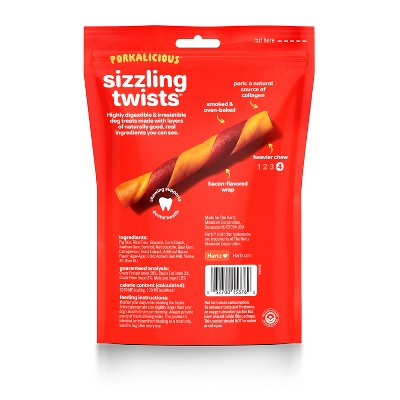 Hartz Oinkies Bacon Wrapped Pork Skin Twist Jerky Chews Dog Treats