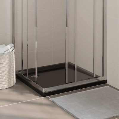 VidaXL Square ABS Shower Base Tray Black 31.5 in.x31.5 in.