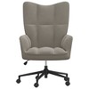 vidaXL Relaxing Chair with Adjustable Height in Light Gray Velvet, Steel Frame, and Swivel Mechanism - 3 of 4