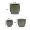 Gulches 3 Pieces 13" Ceramic Flower Pots with Drainage Hole Antique Light Green Modern Planters for Indoor Outdoor - 2 of 4