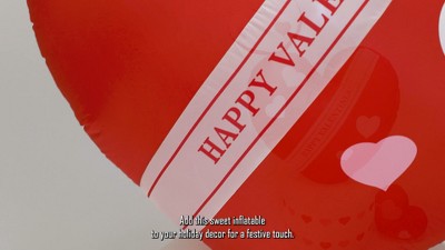 5' Red and White Inflatable Valentine's Day Heart Lawn Decoration