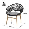 Christopher Knight Home Cliff Papasan-Style Rattan & Iron Patio Dining Chair with Faux Wood Finish (Set of 2) - 3 of 4