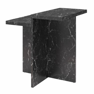 Brielle Black Faux Marble Rectangular Accent Table