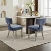 NicBex Modern Hardwood Upholstered Dining Chairs Set of 2 with Copper Nails & Curved Backrest,Linen Fabric Kitchen Chairs,Living Room Chairs - 3 of 4