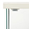 vidaXL White Storage Cabinet with Tempered Glass - Modern Book Organizer with Three Layers for Multimedia Appliances, DVDs, and Books - 4 of 4
