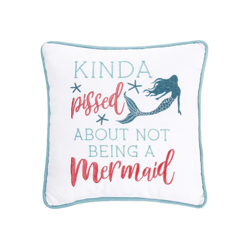 C&F Home 10" x 10" Not A Mermaid Embroidered Throw Pillow, 1 of 5