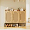 Garvee Rattan Shoe Cabinet with 3 Doors, Freestanding Shoe Organizer with Large Storage Space for Entryway, Hallway, Living Room - 3 of 4
