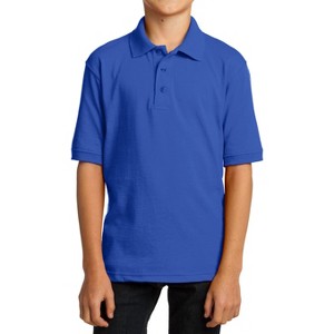 Mafoose Youth Casual Short Sleeve Core Blend Jersey Knit Collar Polo T-shirt - 1 of 4