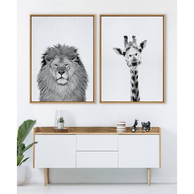 Natural Lion Portrait Canvas Print for Nursery, 31.5x42