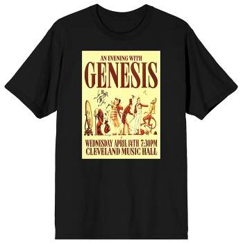 Genesis Belkin Productions Concert Poster Crew Neck Short Sleeve Black Men’s T-shirt