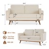 Dyonery 65.4" loveseat Sofa Couch Comfy Love Seat Couches with Spring Cushion Solid Wood - 2 of 4