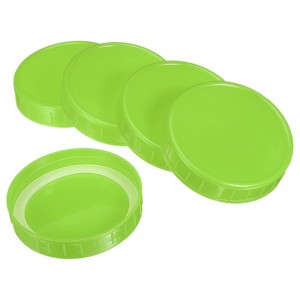 Unique Bargains Regular Mouth Plastic Mason Jar Lids with Silicone Sealing Ring 24 Pcs - 1 of 4