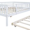 NicBex Twin Size Wooden Daybed, Modern Sofa Bed Frame with Trundle, Fence and Opening for Boy and Girl - 4 of 4
