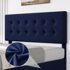 Linen Upholstered Platform Bed Frame with 4 Storage Drawers & Button Tufted Headboard – No Box Spring Needed, Diamond Stitched Design - 4 of 4