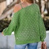 Women's Cutout Crochet One Shoulder Sweater - Cupshe - 4 of 4
