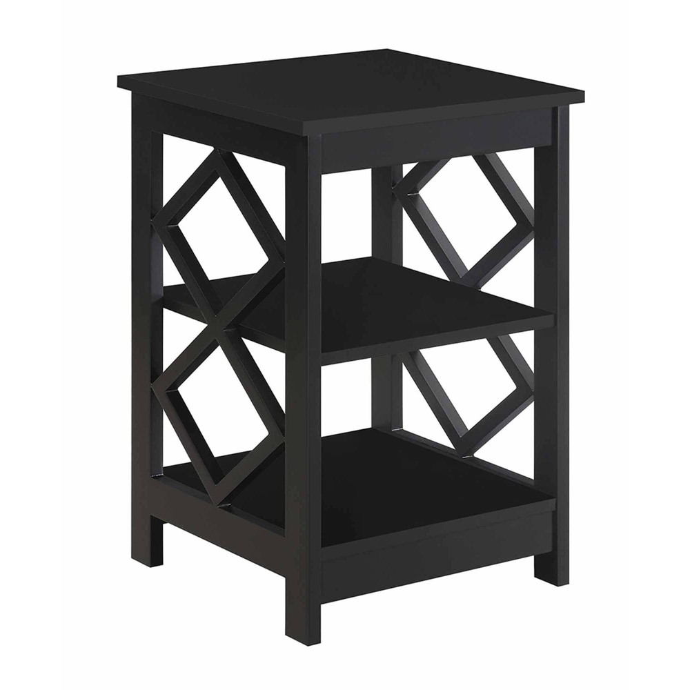 Diamond End Table Black - Breighton Home: Contemporary 3-Tier Side Table, Melamine Finish