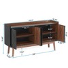 Resenkos Sideboard Buffet, Kitchen Storage Cabinet,55" Sideboard Buffet, Wood Credenza Kitchen Buffet Cabinet with Doors,Black - 2 of 4