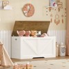 Usikey 39.4" Storage Chest, Toy Box with 2 Safety Hinges, Lift Top Wooden Toy Chest, Storage Bench, for Living Room, Bedroom, Entryway - 3 of 4