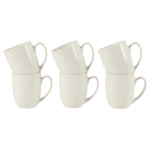 Gibson Home Great Essentials 16 Ounce Porcelain Coffee Mugs - Set of 6 - Cups for Latte, Hot Tea, Cappuccino, Mocha - 1 of 4