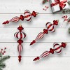 Northlight Shatterproof Commercial Size Finial Christmas Ornaments - 14" - Red and White  - Set of 4 - 2 of 4