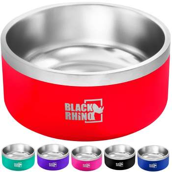 Black Rhino 64 Oz Double Insulated Stainless Steel Dog Bowls