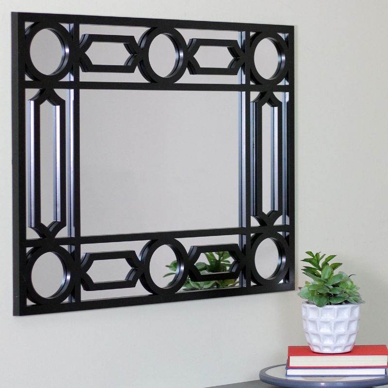 Northlight 29.5" Black Framed Geometric Style Rectangular Wall Mirror, 2 of 6