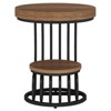 SEVOBAL End Tables Round Side Table Two Tier Storage with Metal Arc Frame for Living Room or Bedroom , Light Brown, 21.65"*31.5"*10.04" - 4 of 4