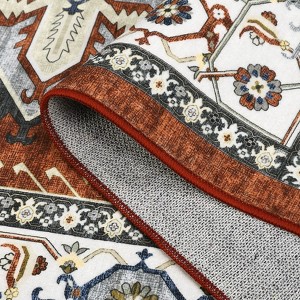 Modern Washable Area Rug for Living Room, Vintage Throw Soft Rug with Non Slip Backing, Low Pile Stain Resistant Indoor Carpet for Home - 1 of 4