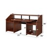 CAVINAS Home Office Desk Morden Music Desk with Shelves, Keyboard Tray and Earphone Hooks for Work - 2 of 4