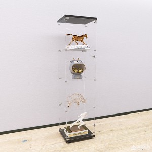 VYNXARIA Glass Display Cabinet - 4-Shelf Curio with Door & Lock for Elegant Storage - 1 of 4