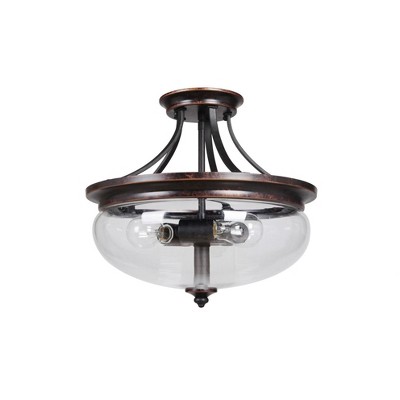 Craftmade Lighting Stafford 3 - Light Semi-Flush Mount in  Aged Bronze/Textured Black